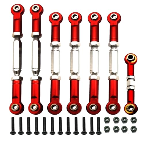 Stainless Steel Adjustable Turnbuckles/Camber Links with Rod Ends Set for 1/10 Traxxas Slash 4X4/2WD. (RED)