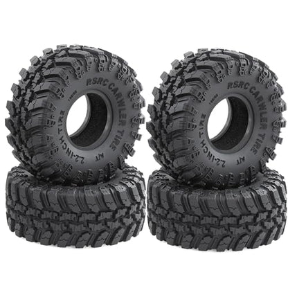 REDSPIDER 2.2'' Crawler Tires 1/10 RC Rubber Climbing Tires(4PCS) For 1:10 Scale Rock Crawler Car Axial SCX10 90047 D90 TF2 Tamiya CC01 Traxxas TRX4 2.2in Beadlock Rims (Tires)