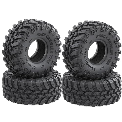 REDSPIDER 2.2'' Crawler Tires 1/10 RC Rubber Climbing Tires(4PCS) For 1:10 Scale Rock Crawler Car Axial SCX10 90047 D90 TF2 Tamiya CC01 Traxxas TRX4 2.2in Beadlock Rims (Tires)