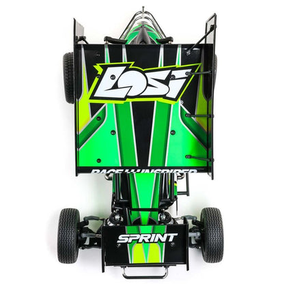 Helidirect Losi 22S Sprint 1/10 Scale 2WD RTR Dirt Oval RC Sprint Car, Brushed Spektrum Radio System - Green - color: Green