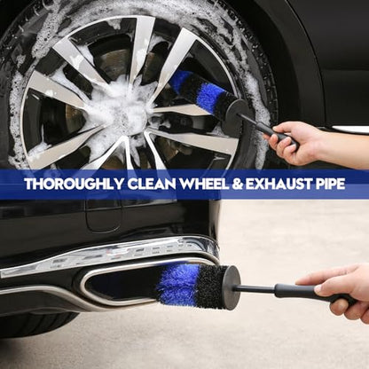 Qydipclin 34Pcs Car Detailing Kit, Car Detailing Brush Set, Car Wash Cleaning Kit, Car Detailing Brushes, Professional Car Care Kit for Interior Exterior Wheels, Blue - size: 34pcs