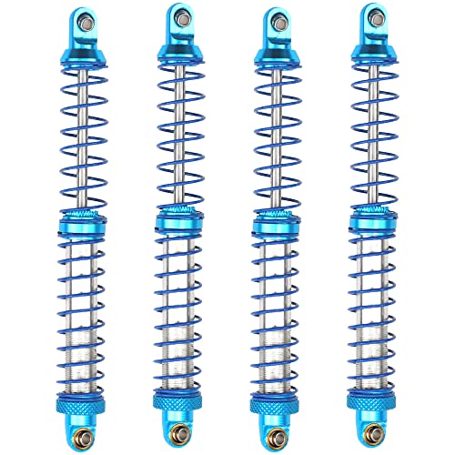 4Pcs Vgoohobby Metal Shocks Absorber Adjustable Dampers Compatible with Axial SCX10 Traxxas TRX4 D90 90046 Redcat Gen7 1/10 RC Crawler Car (Blue,120mm) - size: 120mm