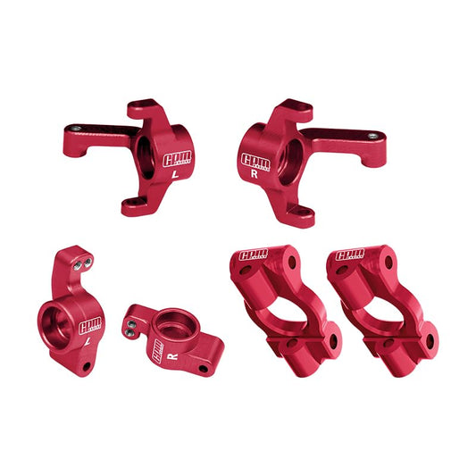 GPM 7075 Alloy Front Caster Blocks & Front Spindles & Rear Hubs for LOSI 1/24 Micro-B 2Wd Buggy Rtr-Los00007 - color: Red