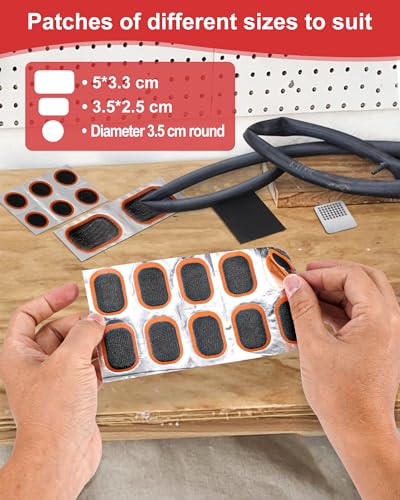 Bike Tire Repair Kit, Bicycle Inner Tube Puncture Patch Kits with 20 PCS Vulcanizing Patches, User Manual, Metal Rasp and Tire Lever, Bike Patch Kit for Mountain and Road Bike - style: Standard Model