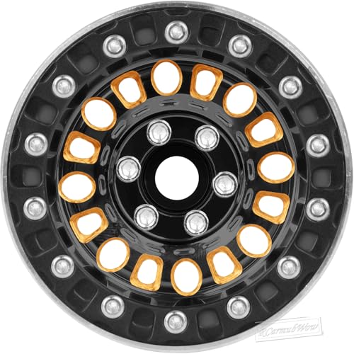 1.9 Beadlock Wheels for 1/10 RC Crawler SCX10 90046 AX103007 TRX4 TRX6 Gen7 8 D90 VS4-10 MST CFX,Super Heavy Brass & Aluminum Deep Dish Wheel,1.9" Beadlock Rims w/Wheels Ring,4pcs,Black