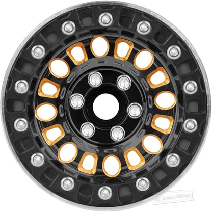 1.9 Beadlock Wheels for 1/10 RC Crawler SCX10 90046 AX103007 TRX4 TRX6 Gen7 8 D90 VS4-10 MST CFX,Super Heavy Brass & Aluminum Deep Dish Wheel,1.9" Beadlock Rims w/Wheels Ring,4pcs,Black