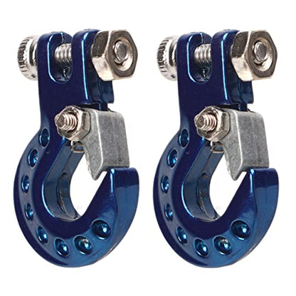 RC Winch Trailer Hook Set 2Pcs, Aluminum Alloy | Simulation Tow Hook | 1/10 Crawler Truck | SCX10 D90 Compatible| 18.5x11.5mm/0.7x0.5in(Blue) - color: Blue