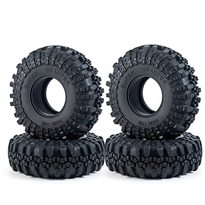 SWX 2.2" Crawler Tires 4PCS OD137mm for Axial SCX10 1/10 Upgrade Parts | 2.2 Inch RC Tires Rubber Tyres Set for 1/10 RC Rock Crawler Axial SCX10 RR10 Wraith Yeti RC Car Upgrades Parts