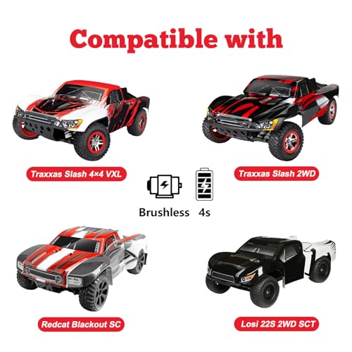 HobbyPark Pre-Glued RC Tires and Wheels 12mm Hex for 1/10 Scale RC Short Course Truck Traxxas Slash 4x4 2WD BL-2S, Redcat Blackout XTE SC TR10, Losi 22S SCT, 4PCS (Style A) - style: Style A