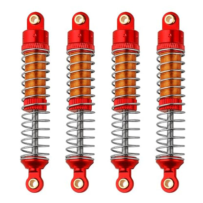 4PCS 53mm/59mm/66mm Aluminum Shocks Absorbers Oil Long Threaded Damper for 1/18 RC Crawler TRX4M TRX-4M Bronco Defender K10 Upgrade Parts (66mm red) - color: 66mm Red