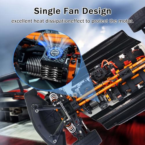 RC Cooling Fan,28000RPM Alluminum Motor Fan with Heatsink for RC Car 1/8 1/10 Scale 540 550 3650 3660 3670 Motor (Black) - style: Black-single Fan for 36mm Motor