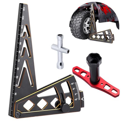 Aluminum Metal RC Car Camber Gauge Height Gauge Wheel Wrench for 1/8 1/10 Scale RC Truck Buggy On Road Touring Racing Drift Models