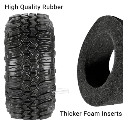 RC 1.0 Beadlock Tires for 1/18 TRX4M / Ascent-18 / SCX24 / FCX24 RC Crawler,1.0 In High Traction High Grip Rubber Tires w/Foam Insert,Style 4 - style: Style4(4pcs)