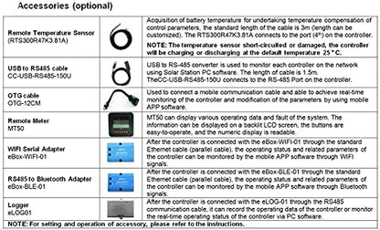 EPEVER Remote Temperature Sensor RTS & Monitoring Adapter RS485 to USB Fit forMPPT Solar Charge Controller