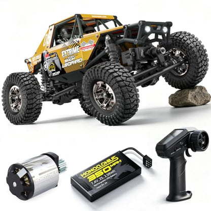 UDIRC Upgraded UCX2405PRO 1/24 Brushless RC Crawler, FOC 4WS RC Rock Tuck | FOC Outrunner Motor, 2-Speed, Cruise Control, RTR 4x4 RC Crawler, Upgraded Drag Brake, Hall Effect Radio & Foam-Filled Tires