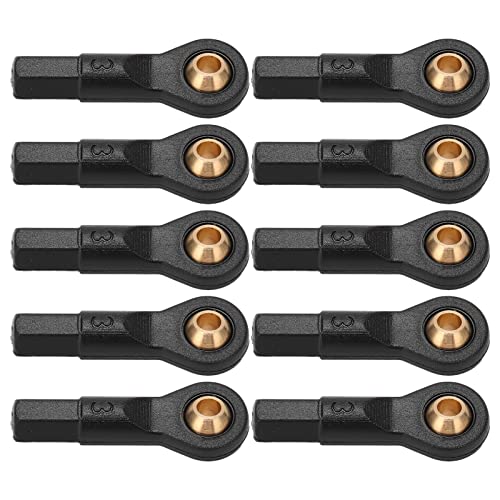 YOUTHINK 10PCS RC Tie Rod End Ball Joint Rod End Linkage with 2.5mm Aperture 23mm Height Black Plastic for 1/10 1/12 RC Car