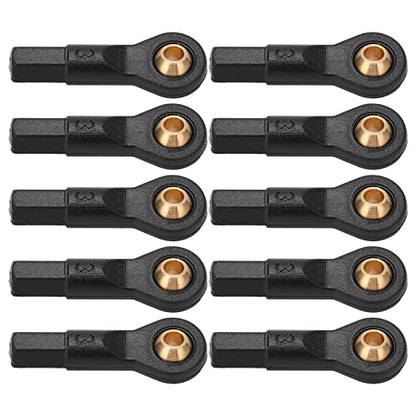 YOUTHINK 10PCS RC Tie Rod End Ball Joint Rod End Linkage with 2.5mm Aperture 23mm Height Black Plastic for 1/10 1/12 RC Car