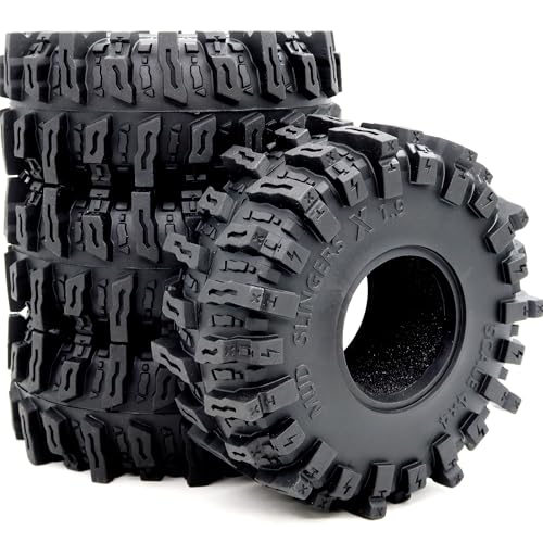 4.85'' Tall RC 1.9 Crawler Tires Soft Sticky T8 Mud Slingers X Tyre for 1/10 Rock Crawling TRX4 SCX10 Wraith Gen8 Upgrades, HS701543 - style: T8 ( Soft )