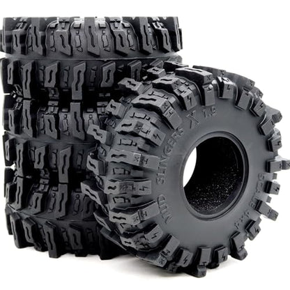 4.85'' Tall RC 1.9 Crawler Tires Soft Sticky T8 Mud Slingers X Tyre for 1/10 Rock Crawling TRX4 SCX10 Wraith Gen8 Upgrades, HS701543 - style: T8 ( Soft )