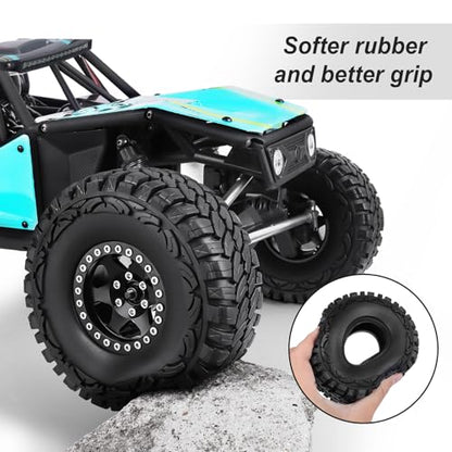 Hobbypark 4.4 Inches Tall RC 1.9 RC Crawler Tires Soft Rubber Good Grip for 1/10 Scale TRX4 Axial SCX10 Redcat Gen 8 RC4WD Rocks Mud Dirt fit 1.9 Beadlocks Wheels w/Foam, 4PCS