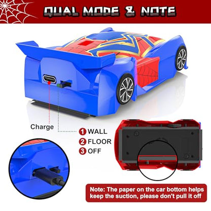 Wall Climbing Remote Control Car Mini, Spider | 360° Rotating RC Stunt Car, Rechargeable RC Cars Toys for 3 4 5 6 7 8 9 10 11 12 Year Old Boys Girls Kids - color: Red&blue Mini