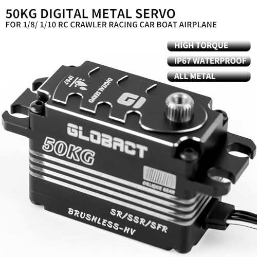GLOBACT 50KG Brushless Servo Low-Profile for 1/8/ 1/10 RC Car Boat Airplane