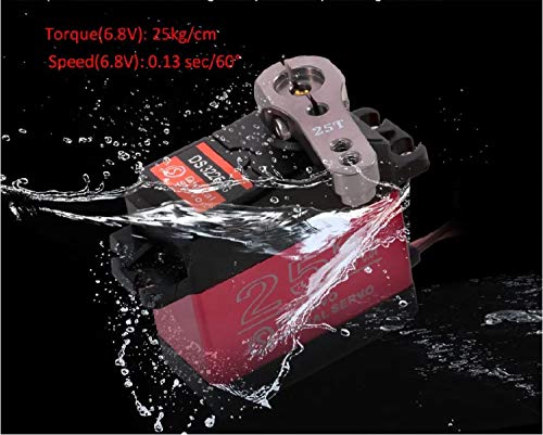 ZOSKAY Servo High Torque Metal Gear Standard Digital Servo 25KG/0.13S 6.8V for 1/8 1/10 RC Cars (Control Angle 270)