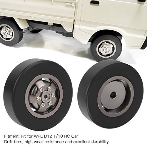 54mm Wheel Rim Tire Drift High Wear Resistance Excellent Durability RC Car Model WPL D12 1/10 RC Tires (Titanium T)