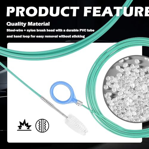 118" Flexible Sunroof Drain Cleaning Tool Kit,Automotive Sun Roof Drain Cleaning Tool Kit with Soft Brush,Syringe,Hose,Sunroof Drains Cleaner Tools for Car Sunroofs Pipe Cleanings