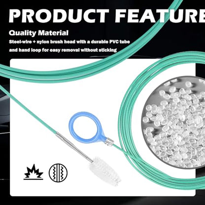 118" Flexible Sunroof Drain Cleaning Tool Kit,Automotive Sun Roof Drain Cleaning Tool Kit with Soft Brush,Syringe,Hose,Sunroof Drains Cleaner Tools for Car Sunroofs Pipe Cleanings