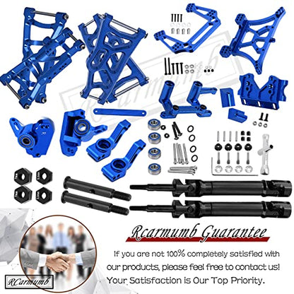 Upgrades Part for 1/10 Rustler 2wd VXL,Alloy Caster Block,Drive Shaft CVD Axles,Suspension Arm,Steering Blocks,Stub Axle Carriers,Shock Tower,Bulkhead,Navy Blue - color: 1set W/Cvd - Navy Blue