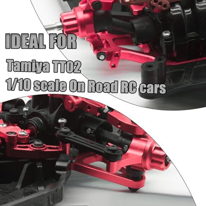 Aluminum Alloy Front & Rear Lower Suspension Arms Kit for Tamiya TT02 1/10 Scale on Road RC Car Upgrade Parts, High-Precision TT-02 Lower Arms Set, Includes TT02 Chassis Lower Front/Rear Arms & Screws - color: Red, size: Front Rear Lower Suspension Arms