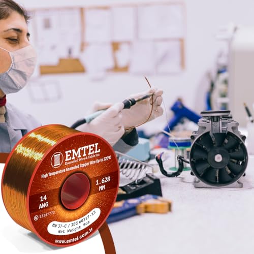 28 AWG - 8 oz (1010 feet) Magnet Wire - Enameled Copper Wire for Electrical Motor Transformer Magnetic Coil 220°C (428°F) Thermal Class - Double Insulated Winding Wire - style: 28 AWG