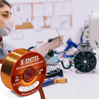 28 AWG - 8 oz (1010 feet) Magnet Wire - Enameled Copper Wire for Electrical Motor Transformer Magnetic Coil 220°C (428°F) Thermal Class - Double Insulated Winding Wire - style: 28 AWG