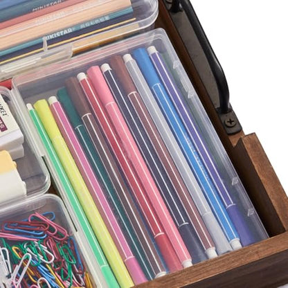 Goodma 6 Pieces Rectangular Empty Mini Clear Plastic Organizer Box | 180 x 110 x 30 mm, Hinged Lids, For Small Items, Craft Projects - size: 180 x 110 x 30 mm
