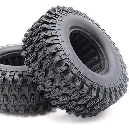 1.9inch RC Tires Soft Rubber Tyres Height 108mm / 4.25inch for RC Axial SCX10 and Other 1/10 1/12 Mud Crawler Truck, (4-Pack)