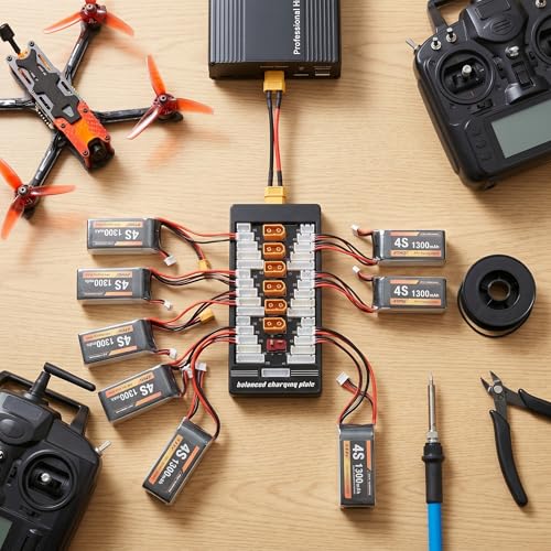 6S Lipo Parallel Charging Board XT60 - Charge 6 Batteries Simultaneously | 2S-6S Balance Charger Adapter for RC Drone FPV | Compatible IMAX B6