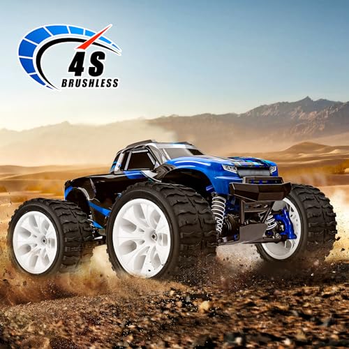 Pre-Glued GoHobby 1/10 RC Truck Tires 2.8" and 12mm Hex Wheels Fits for Traxxas Slash Rustler 4X4 Redcat Volcano EPX Pro Team Associated MT10 (Set of 4)