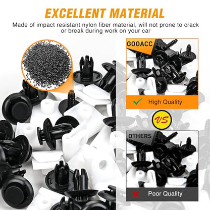 GOOACC 60Pcs Fender Liner Bumper Cover Splash Shield Hex Head Screw with Nylon U Nuts Push Bumper Fastener Rivet Clips for Fastening Front on Mazda 2, 5, 6, CX-5, CX-7 & CX-9 2014 – 2010 - color: 60Pcs Fender Liner