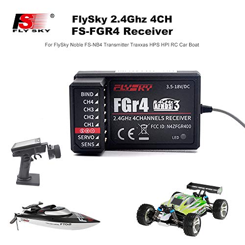 Flysky Noble NB4 Pro Receiver FS-FGR4 Receiver V2 4CH AFHDS3 2.4Ghz for Rc Car, Rc Truck, Rc Crawler and Rc Boat (FS-FGR4 Receiver) - style: FS-FGR4 Receiver