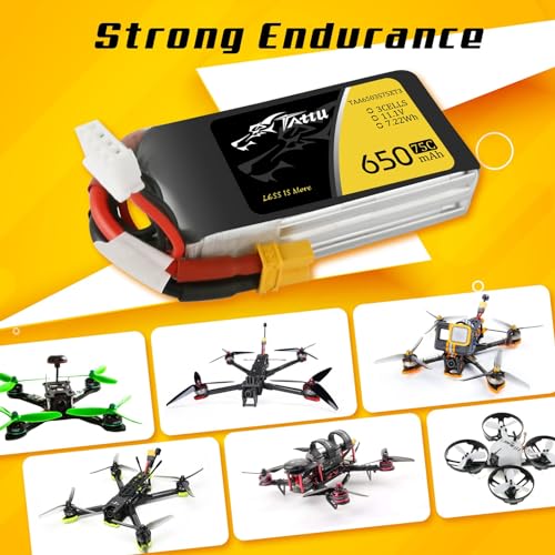 TATTU 3S1P 75C 11.1V 650mAh Lipo Battery Pack with XT30 Plug(2 Pcs)