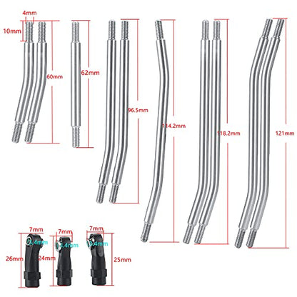 Stainless Steel Link Rod End Linkage 324mm Wheelbase for TRX4 1/10 | RC Crawler Car Upgrade Parts