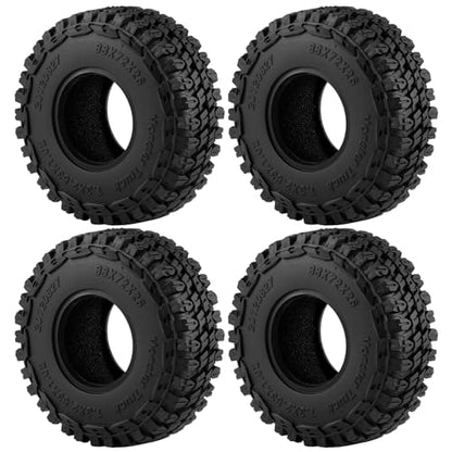 4PCS 1.3" Beadlock Tires with Foam Insert for 1/24 Axial SCX24 AX24 1/18 TRX4M RC Crawler Truck Car Upgrade Parts (C Style) - color: #C Style