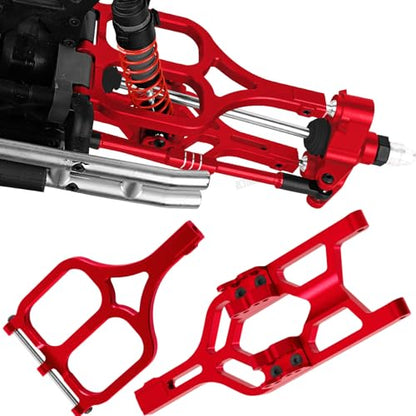 RC Alloy Suspension Arms&Steering Block Knuckle Arm&Shock Tower&Drive Shaft Axles&Push Rod Links&Steering Bellcranks Upgrades Part for 1/10 T-Maxx/E-Maxx,Driveshafts Hops Up,Red - color: Red- (Upgrades)