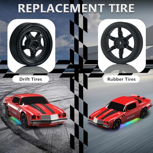 RC Drift Car 1:24 Remote Control Car 4WD 15KM/H High Speed Racing Sport Car with LED Lights RC Cars Toy for Kids Boys Girls Adults Gifts Birthday Christmas - color: Red