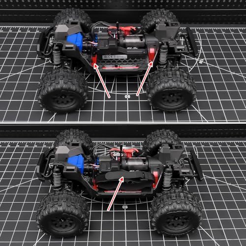 Battery Plate with Strap for Tra-xxas 1:16 Mini Maxx/XRT | Aluminium Mounting Tray 4WD VXL-3S Monster Truck Upgrades (Red) - color: Red