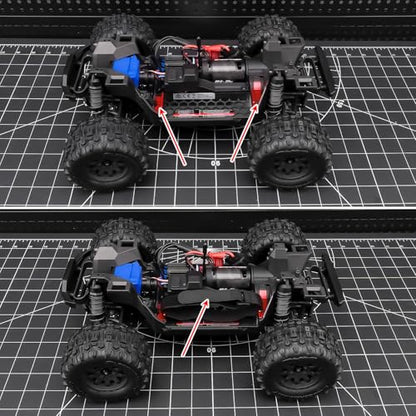 Battery Plate with Strap for Tra-xxas 1:16 Mini Maxx/XRT | Aluminium Mounting Tray 4WD VXL-3S Monster Truck Upgrades (Red) - color: Red