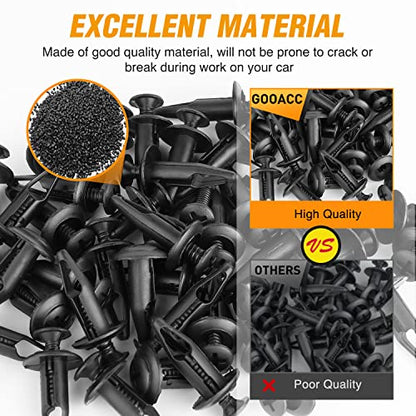 GOOACC 100PCS Bumper Rivet Clips Fastener Screw for Yamaha Rhino 450 660 700 Grizzly 600 Body Fender Hood Fuel Tank Panel Push Fastener Rivet Screw Clips - color: 100Pcs 6.5mm Clips