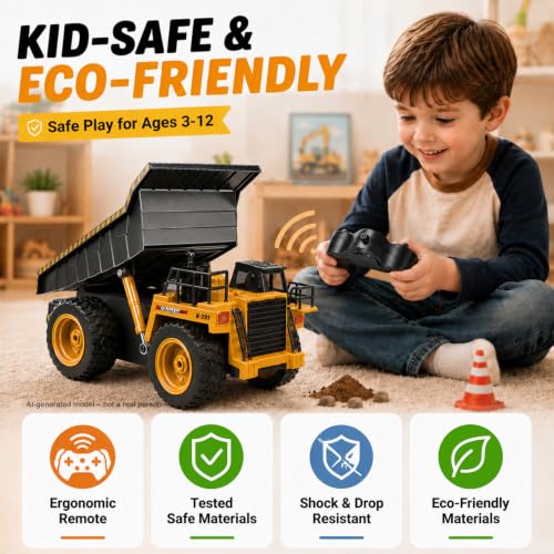 Remote Control Dump Truck RC Truck Construction Vehicle Truck Toys with Rechargeable Battery for Toddlers Kids Boys and Girls - style: Dump Truck