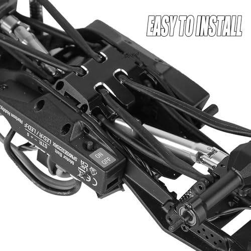 Aluminium Chassis Protection Upgrades Part for 1/30 SCX30 Chev rolet K10/Jeep Wrangler JLU 4X4/F0rd Bronco 4X4 RC Crawler,AXI-2260T1/AXI-2261T2/AXI-2048T1,RC Alloy Skid Plate Chassis,Black